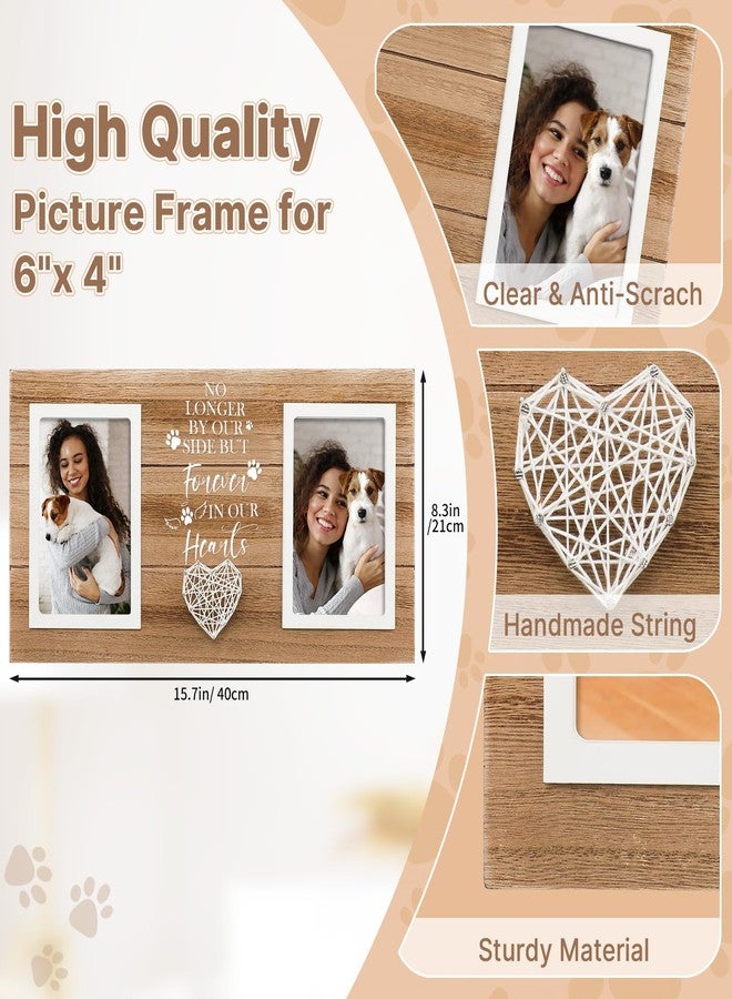 Aremdys Loss of Dog Sympathy Gift, Pet Memorial Frame in Memory of Dog Pet Remembrance Memorial Gifts for Dogs Cats, Dogs Picture Frame of Double 4×6 Photo for Pet Lover - Image 3